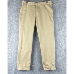 Henry Sage Ultimate Khaki Pant Mens 36x30 Beige Pima Cotton Flat Front Cuffed